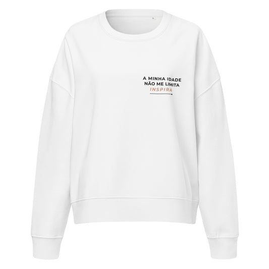 sweatshirt branca a minha idade