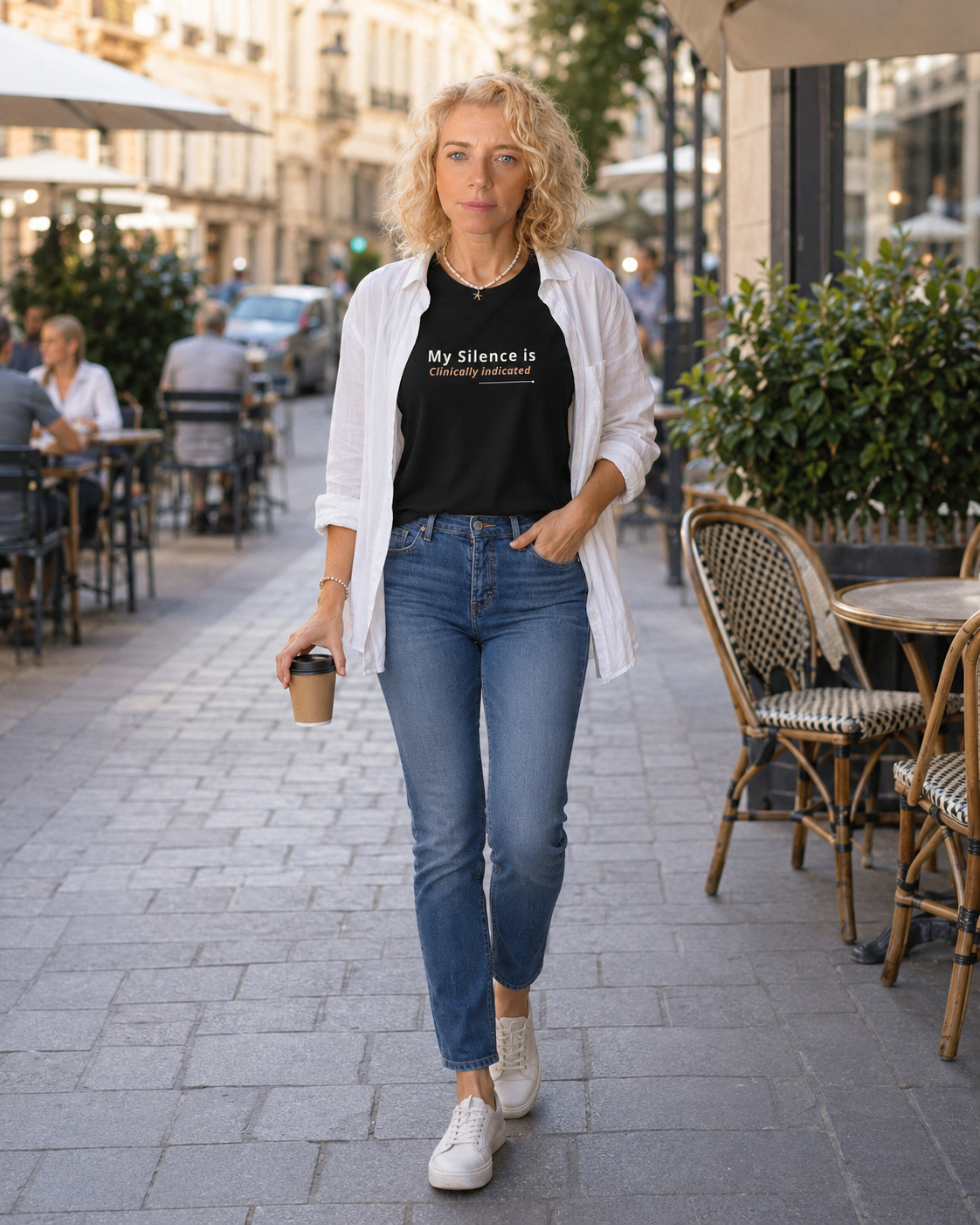 T-shirt Algodão Orgânico "My Silence Is Clinically Indicated"