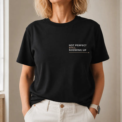 T-shirt feminina de algodão orgânico "not perfect"