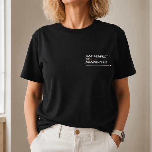 T-shirt feminina de algodão orgânico "not perfect"