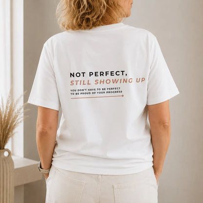 T-shirt feminina de algodão orgânico "not perfect"