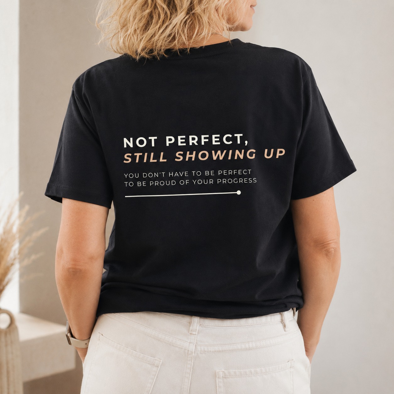 T-shirt feminina de algodão orgânico "not perfect"