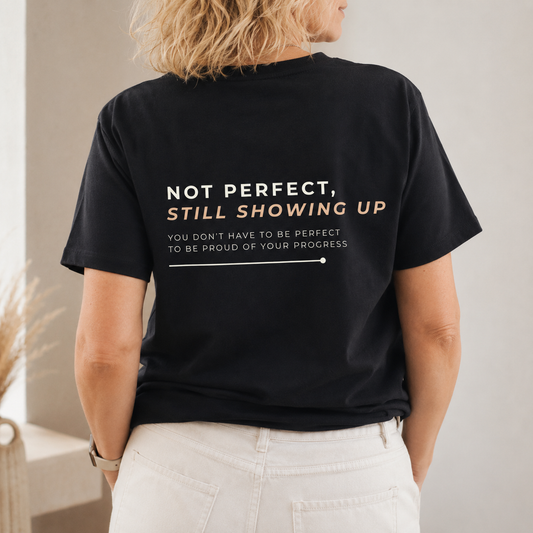 T-shirt feminina de algodão orgânico "not perfect"