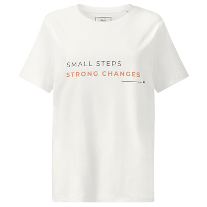Tshirt small steps strong changes white