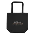 Mockup frontal da tote bag My Silence Is Clinically Indicated