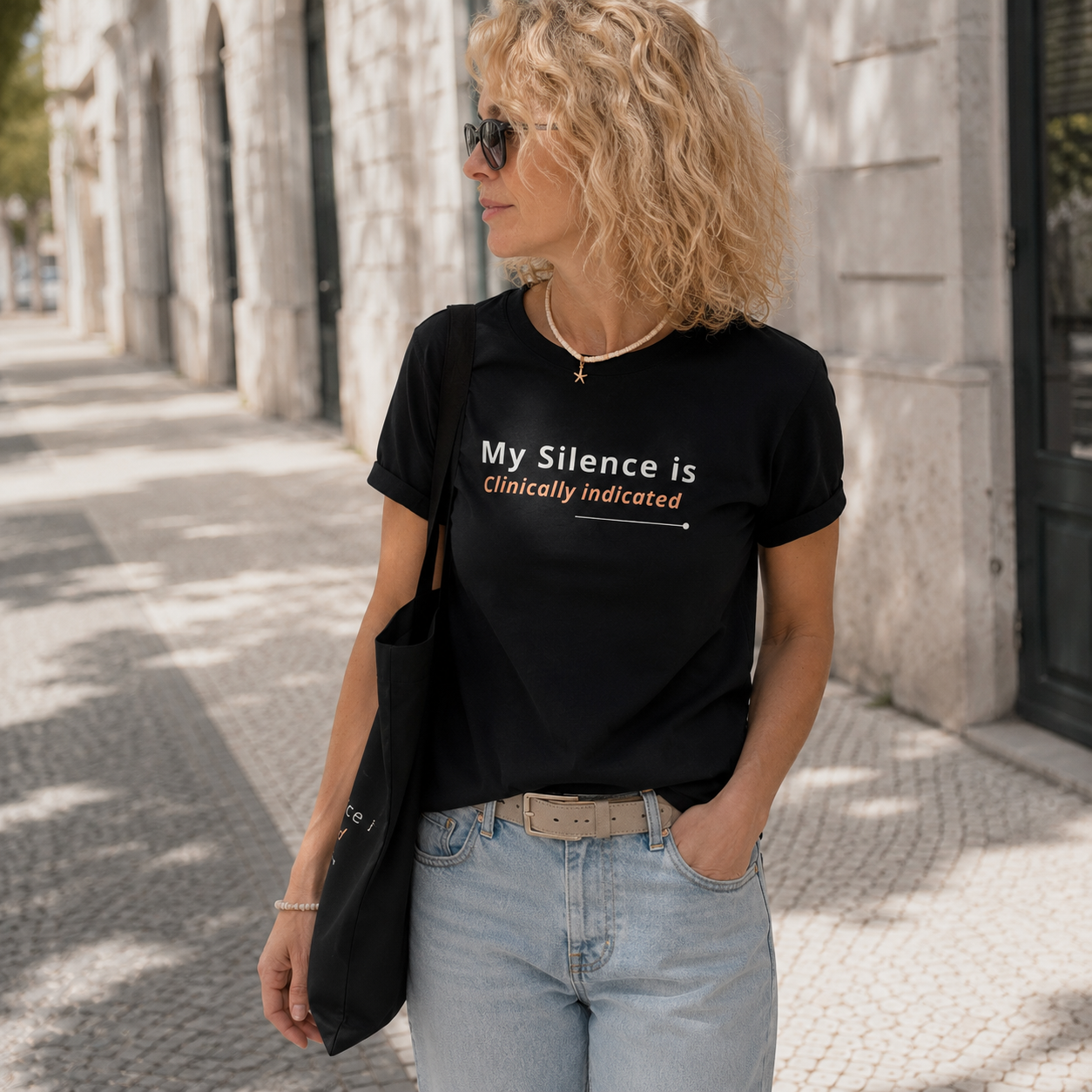 T-shirt Algodão Orgânico "My Silence Is Clinically Indicated"