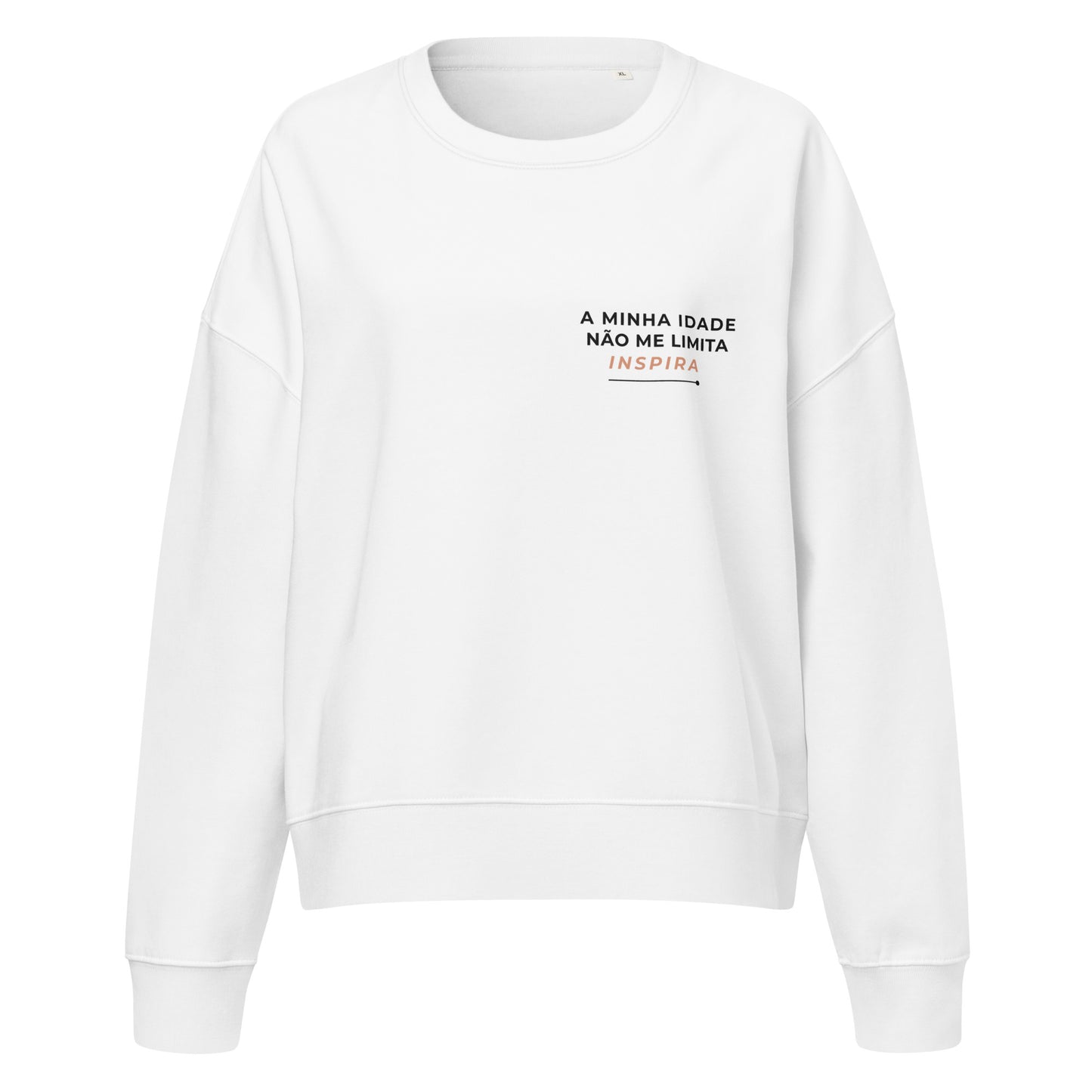 sweatshirt branca a minha idade